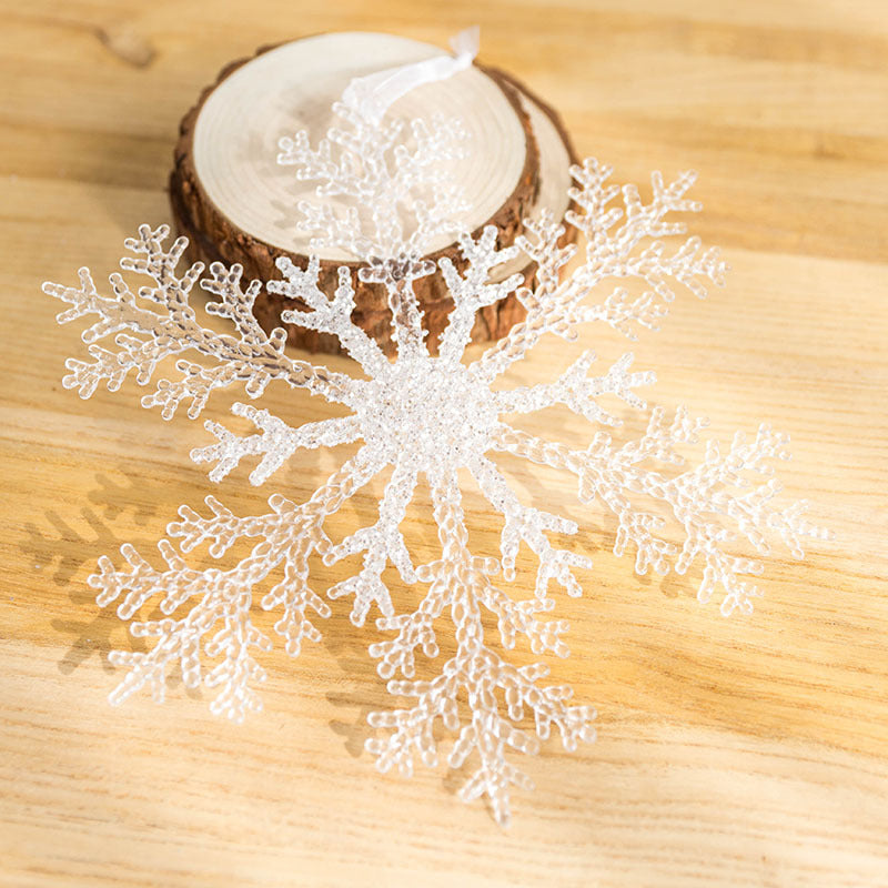 Christmas Acrylic Snowflake Pendant – Transparent Tree Ornament