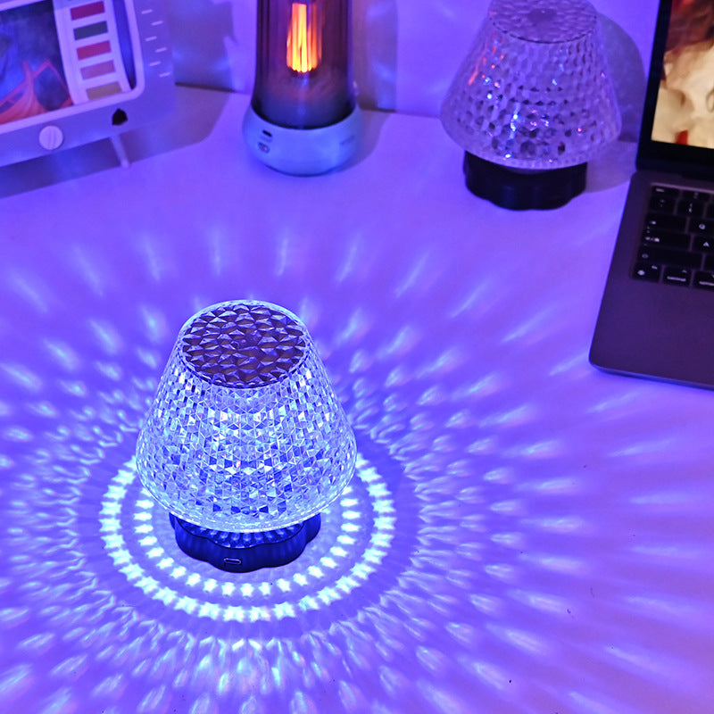 Luxury Touch Control Crystal Lamp – USB Dimmable LED Bedside Light for Home Decor