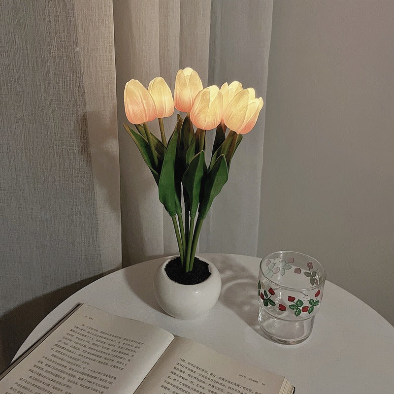 Decorative LED Tulip Night Light – Artificial Flower Table Lamp for Home & Gift Ideas