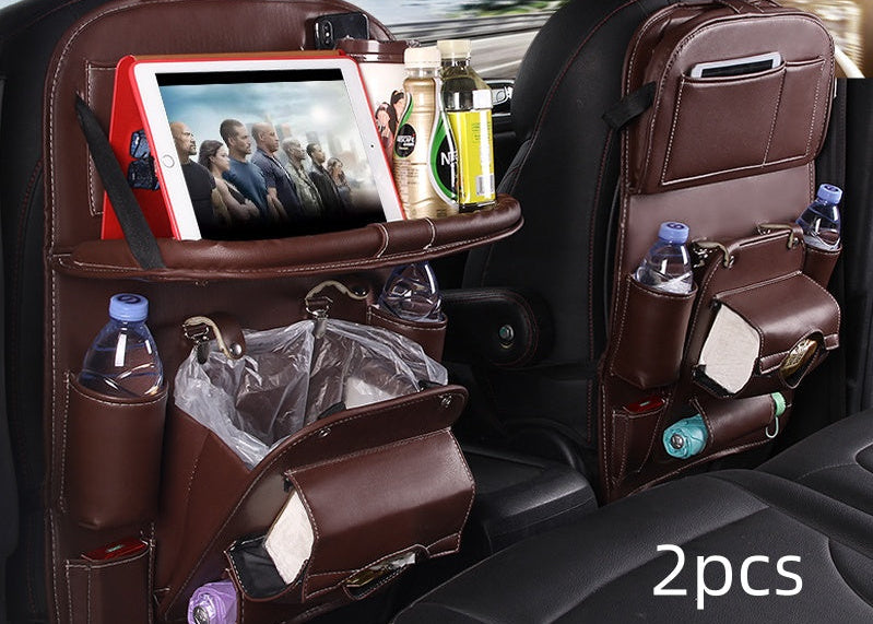 Car Interior Organizer – Waterproof PU Leather Seat Back Storage for Busy Drivers