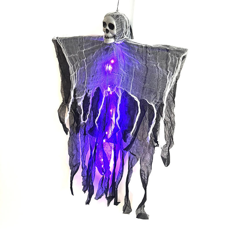 Halloween Hanging Ghost Skull Skeleton Prop – Scary Outdoor Yard & Home Haunted House Decor