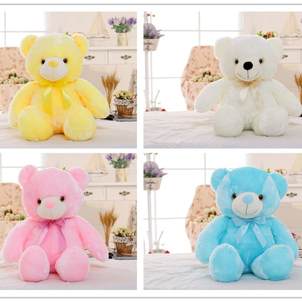 Glowing Teddy Bear Night Light Plush – LED Stuffed Toy Gift for Kids, Girls & Babies