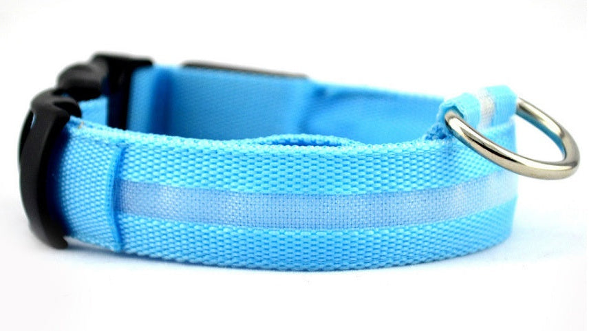 Adjustable LED Dog Collar – Bright Glowing Pet Collar for Night Walk Safety & Visibility