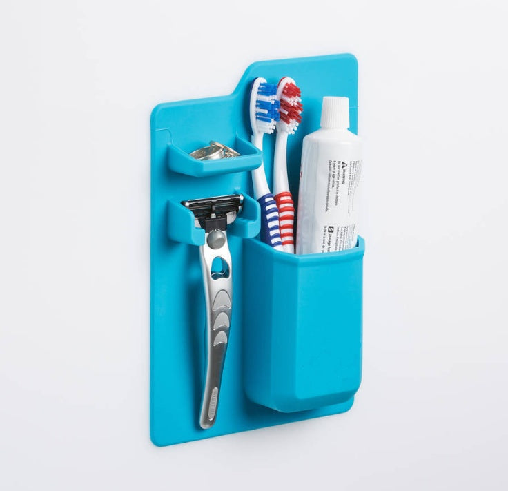 Wall Mounted Toothbrush Holder Organizer – Silicone Suction Bathroom Storage