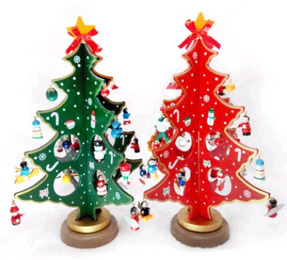 Festive Wooden Desktop Tree – Brighten Your Holiday Workspace