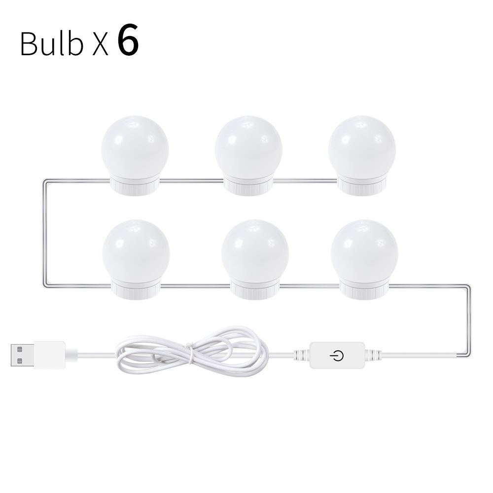 Dimmable USB LED Mirror Light Bulb – Touch Control Makeup Vanity Lamp