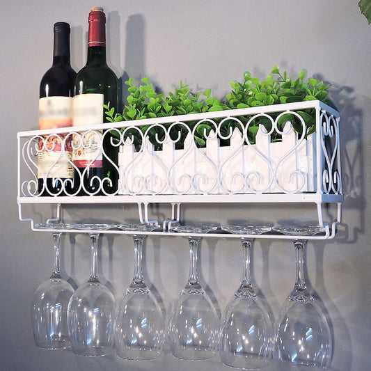 Wall Mount Wine Bottle Holder – Elegant Glass Door Rack for Home Bars
