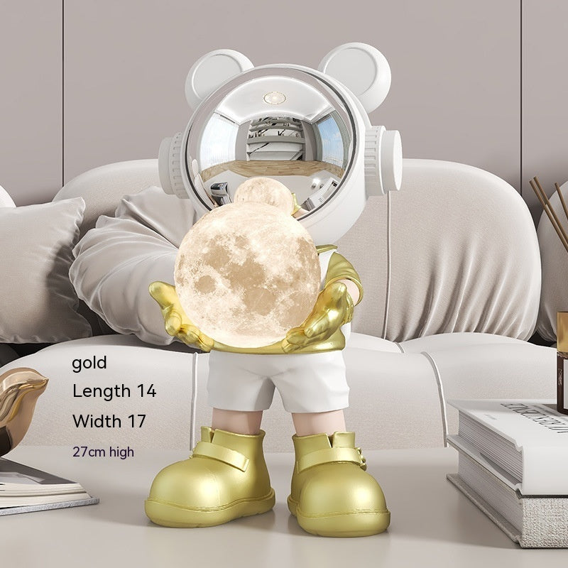 Space Bear Moon Night Light – Cute LED Desk Lamp | Kids Room & Home Decor