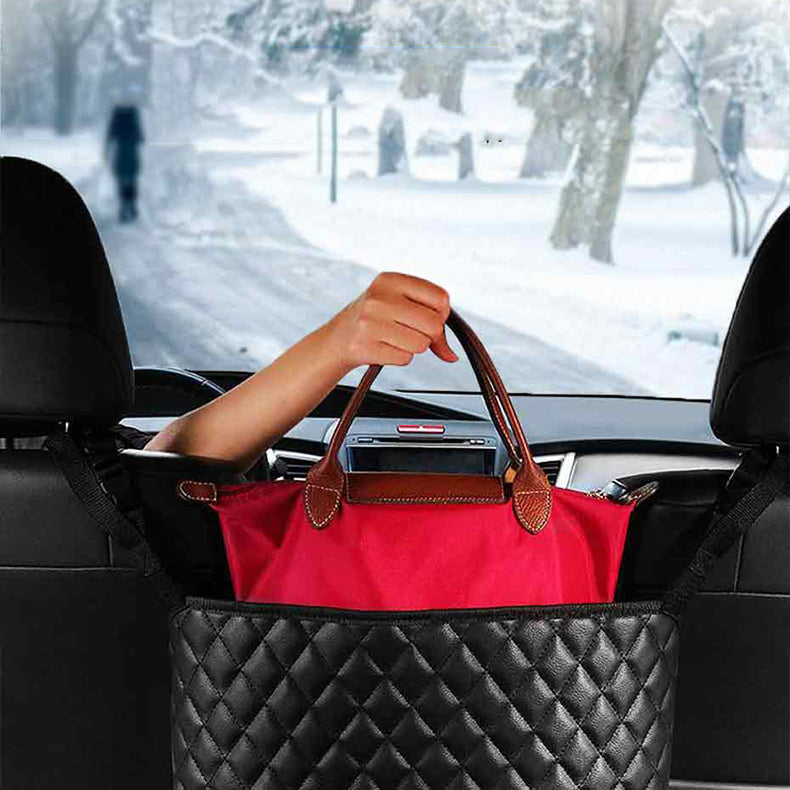 Car Seat Storage Bag – Handbag Holder & Middle Console Organizer