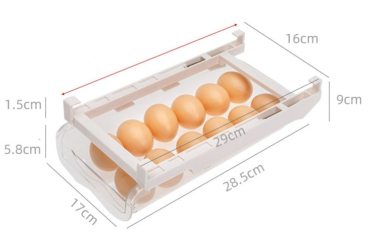 Refrigerator Storage Drawer Organizer – Adjustable Pull Out Fridge Shelf Rack