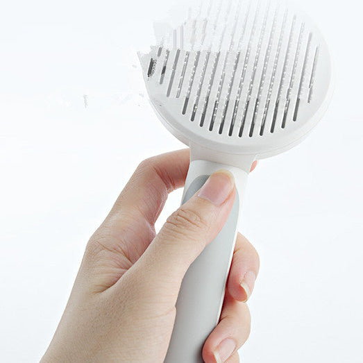 Pet Shedding Comb – Round Handle Grooming Tool for Tangle-Free Fur