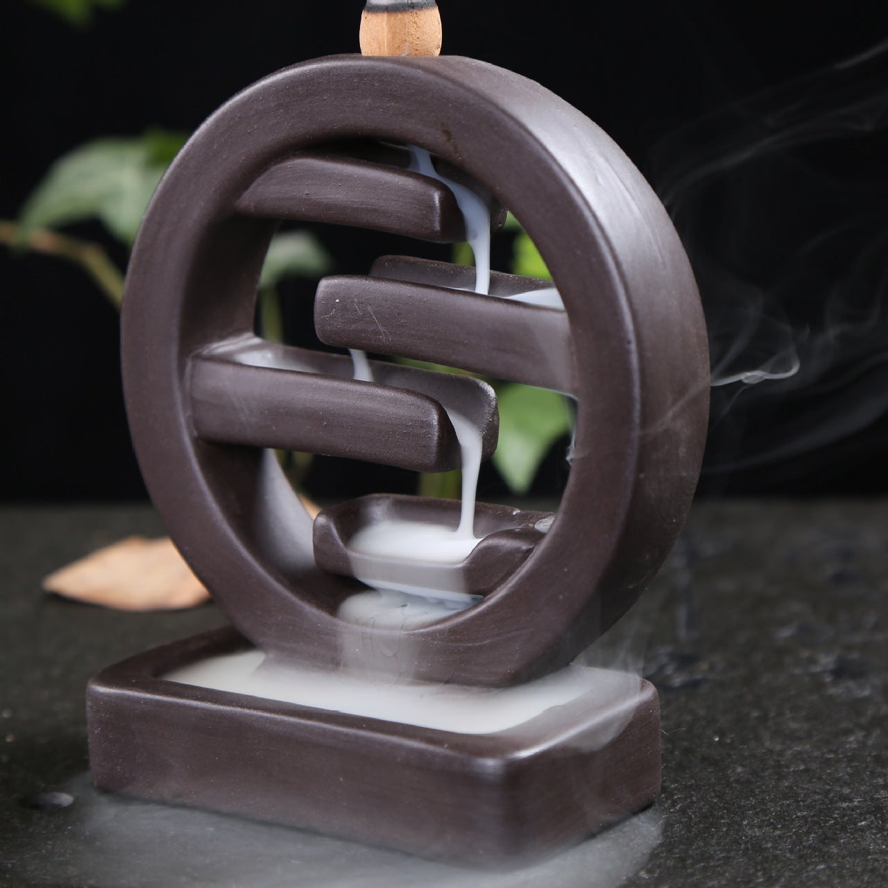 Ceramic Incense Burner Backflow – Square Smoke Waterfall Holder Home Decor