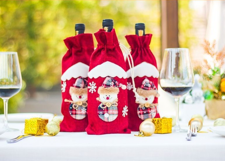 Christmas Wine Bottle Covers for Holiday Cheer