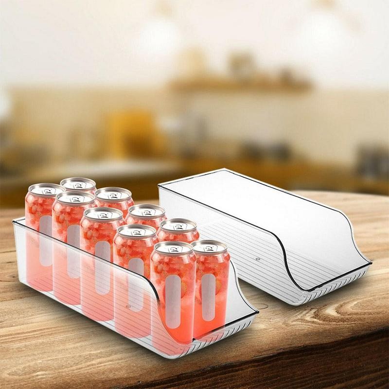 Fridge Organizer Beverage Holder – Clear Storage Container for Kitchen, Freezer & Cabinets