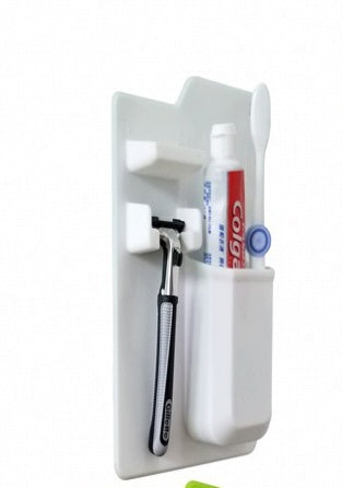 Wall Mounted Toothbrush Holder Organizer – Silicone Suction Bathroom Storage