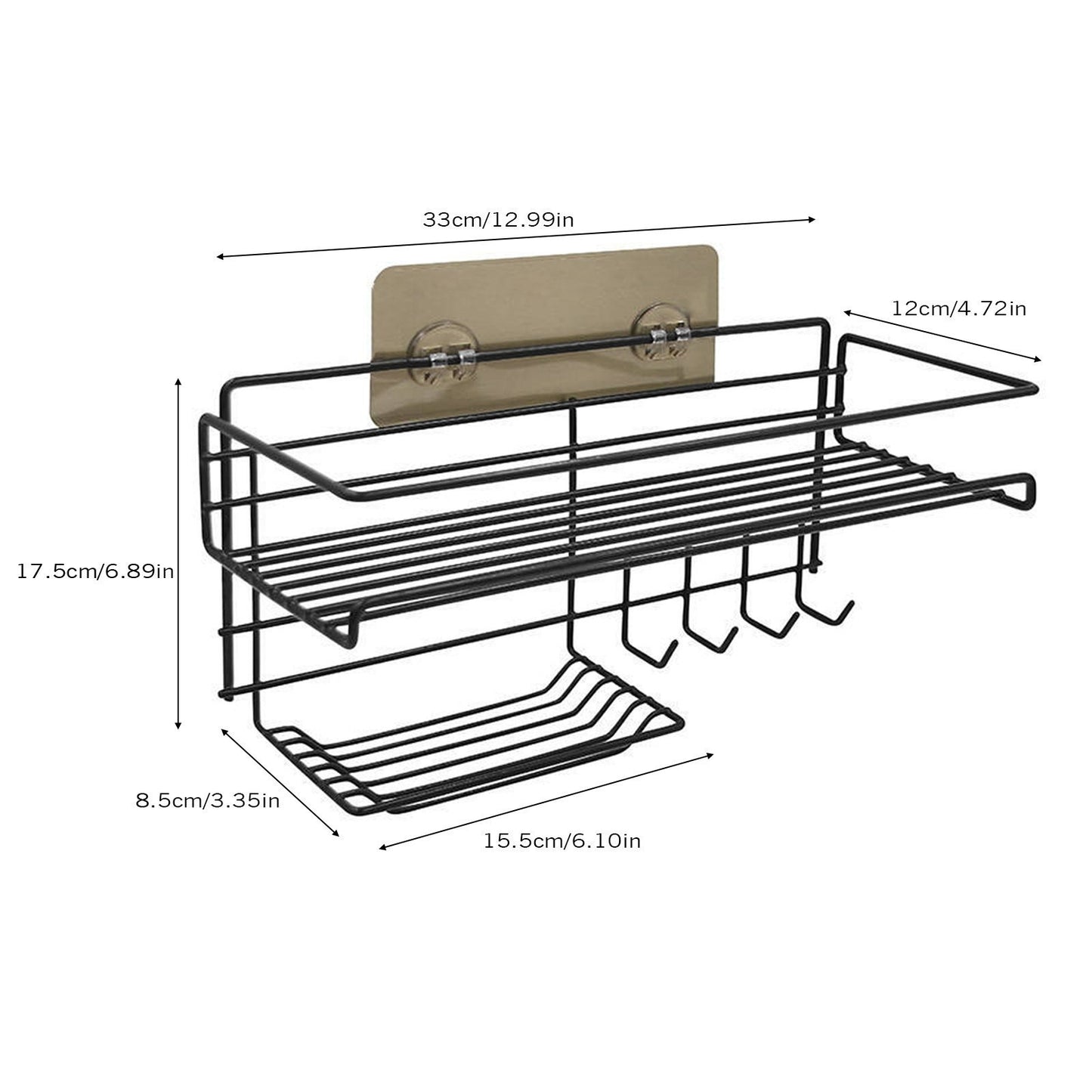 Wall Mounted Bathroom Rack – No Drill Storage Organizer for Shower & Space Saving