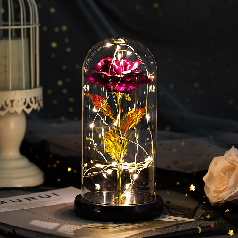 Enchanted Forever Rose LED Glass Dome – Christmas Romantic Holiday Decoration Gift
