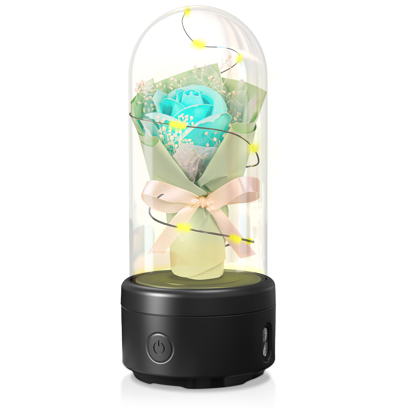 LED Rose Night Lamp Bluetooth Speaker – Elegant Romantic Gift for Mother’s Day & Bedroom Decor