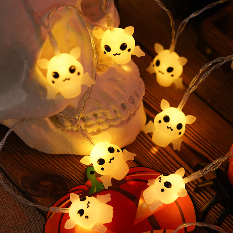 Halloween LED Light Chain – PVC Pumpkin & Ghost Outdoor/Indoor Decor