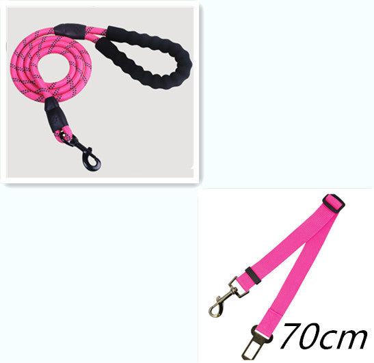 Adjustable Reflective Dog Leash – Durable Nylon Lead for Safe Night Walking