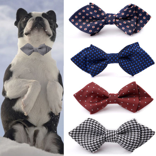 Stylish Dog Bow Tie Pet Collar – British Fashion Accessory for Dogs & Cats
