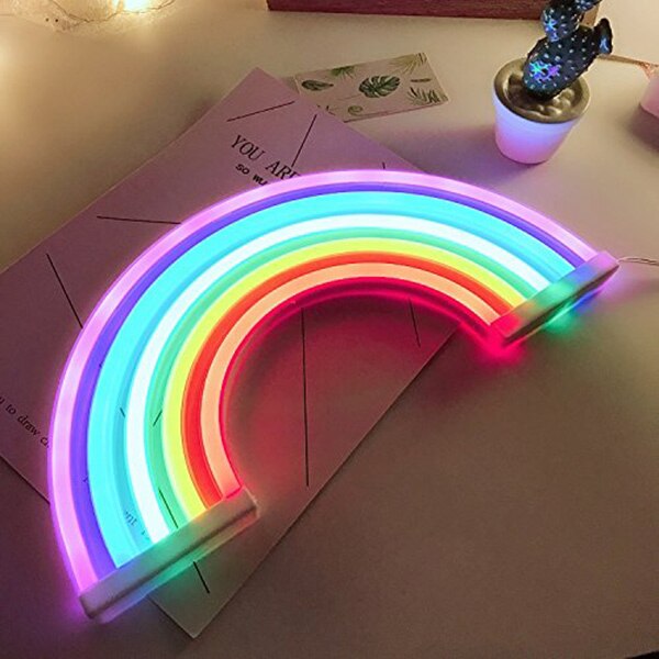 Rainbow LED Wall Hanging Light – Modern Neon Room Decor for Cozy Atmosphere