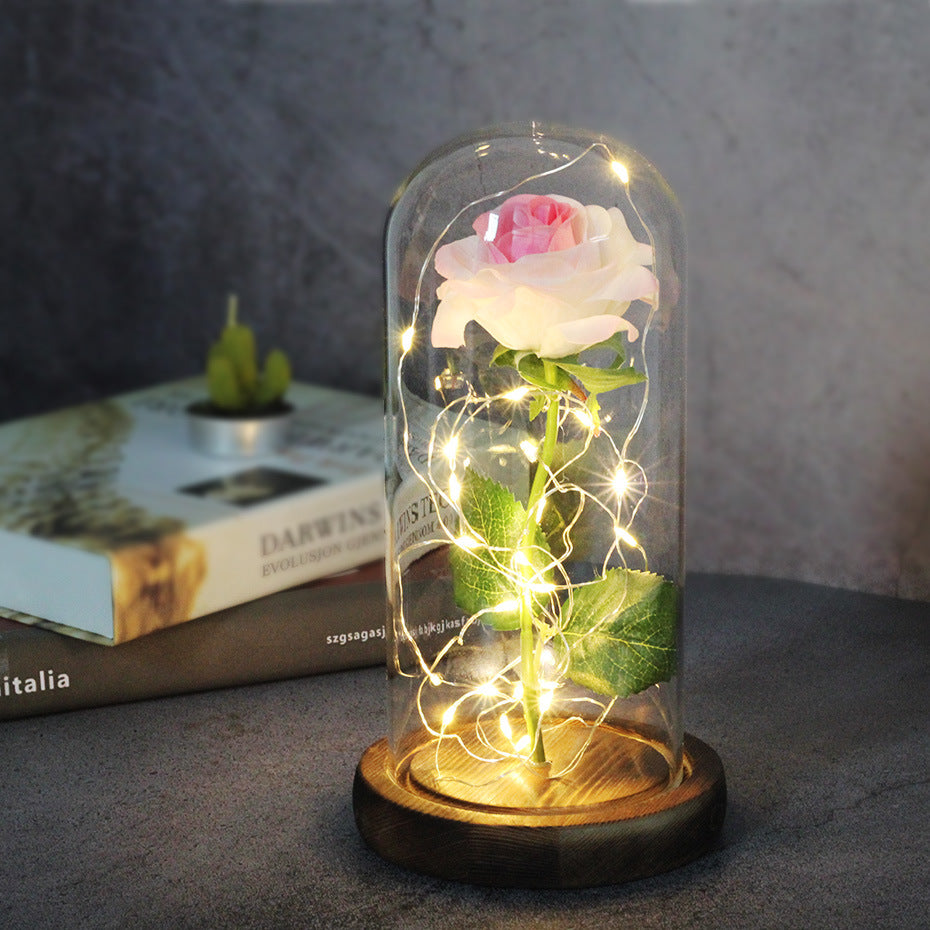 Enchanted Forever Rose LED Glass Dome – Christmas Romantic Holiday Decoration Gift