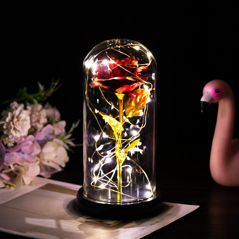 Enchanted Forever Rose LED Glass Dome – Christmas Romantic Holiday Decoration Gift