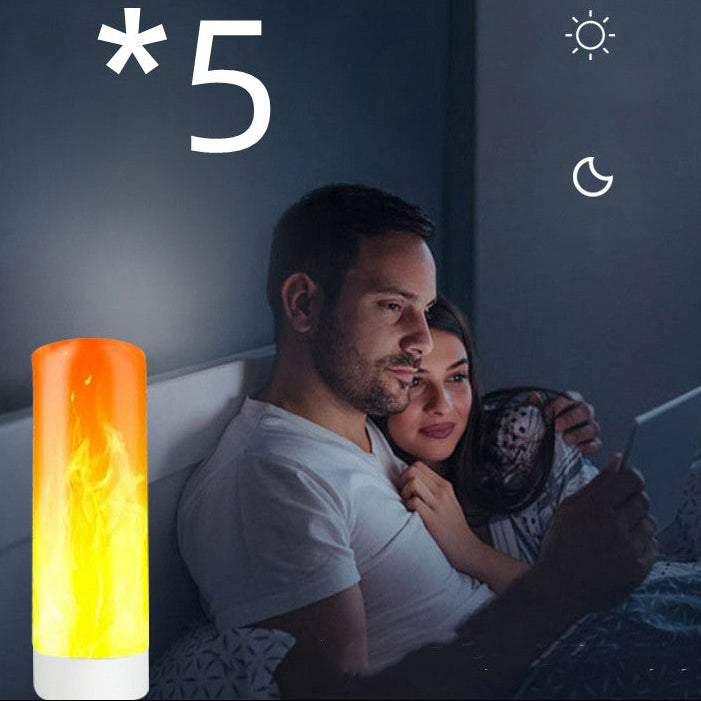 LED Flickering Flame Light USB Lamp – Atmosphere Night Light | Camping & Cozy Room Decor