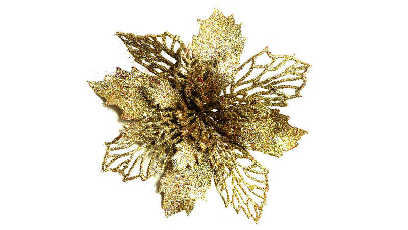 Christmas Glitter Fake Flowers – Festive Tree Decorations for Home & Party Setup