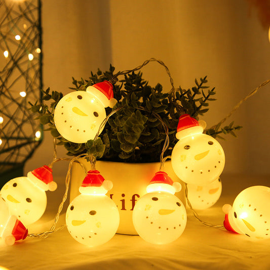 Christmas Snowman String Lights – Warm White LED Fairy Lights