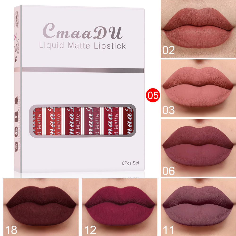 6-Piece Matte Waterproof Lipstick Set – Long Lasting, Transfer-Proof Lip Gloss Kit for All-Day Wear