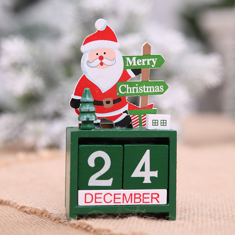 Decorative Christmas Wooden Calendar – Holiday Countdown Tabletop Home Decor