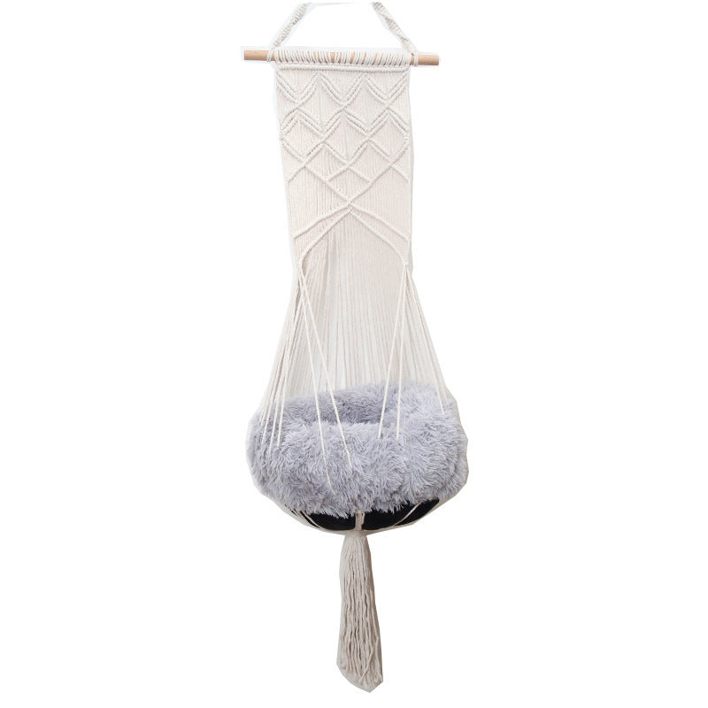 Macrame Hanging Pet Swing – Cozy Perch for All Seasons