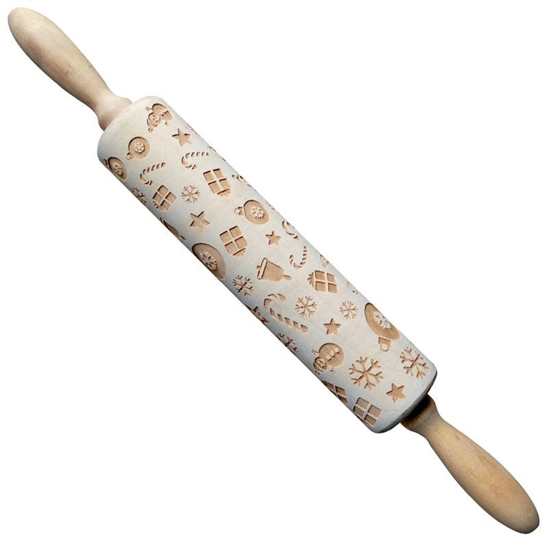 Make Festive Cookies with Christmas Embossed Rolling Pin