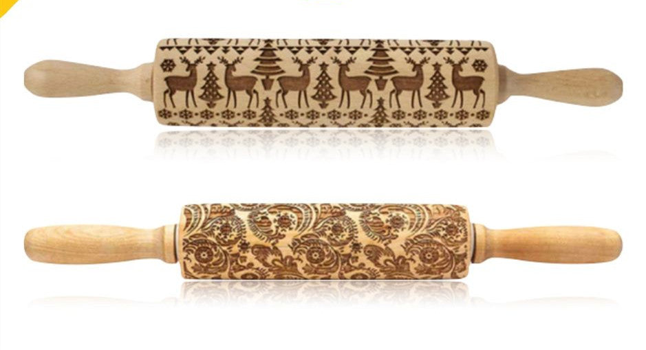 Make Festive Cookies with Christmas Embossed Rolling Pin