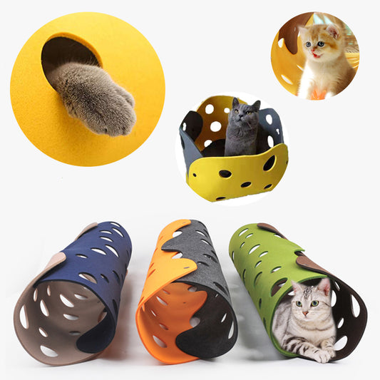 Cat Tunnel Toy – Interactive Kitten Tunnel, Collapsible Hide & Play House