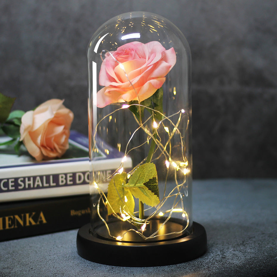 Enchanted Forever Rose LED Glass Dome – Christmas Romantic Holiday Decoration Gift