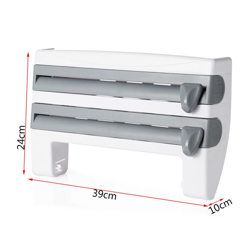 Multi-Function Kitchen Roll Holder 4-in-1 | Cling Film & Foil Organizer | Space Saving Kitchen Gadget