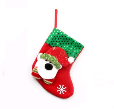 Santa Christmas Socks Hanging Bag – Festive Tree Ornament Gift Storage