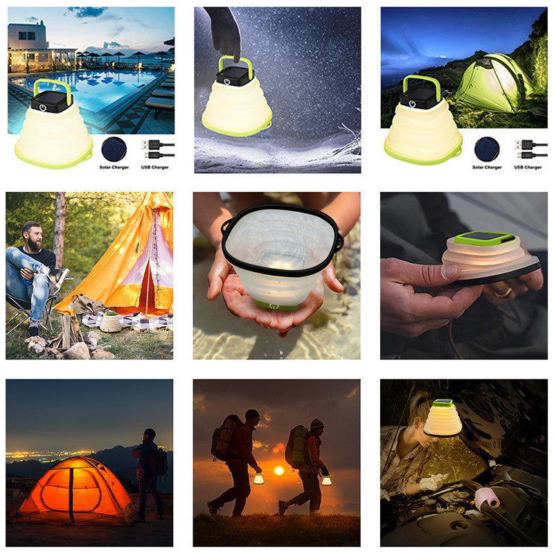Solar Camping Lantern Collapsible LED Light – Outdoor Tent Lamp