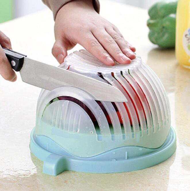 Healthy Living Salad Cutter Fruit & Vegetable Chopper – Quick Prep Kitchen Tool