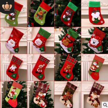 Santa Christmas Socks Hanging Bag – Festive Tree Ornament Gift Storage