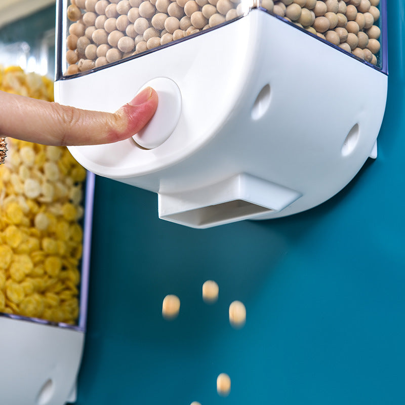 Wall-Mounted Kitchen Organizer – Easy Press Cereal & Food Dispenser