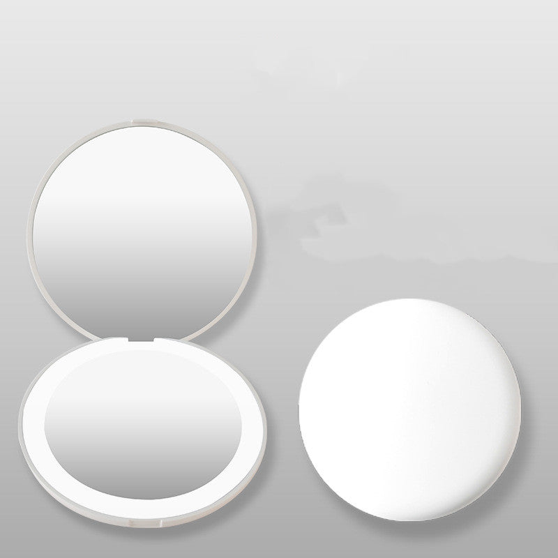 LED Mini Makeup Mirror with 2X Magnification – USB Rechargeable Pocket Mirror