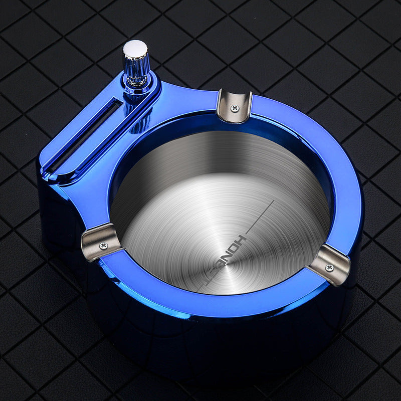 Windproof Ashtray with Refillable Match – Indoor & Outdoor Use
