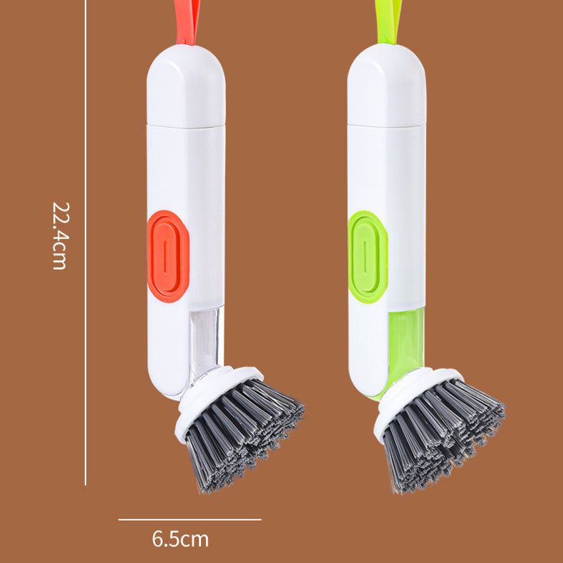 Multi-Functional Cleaning Brush with Soap Dispenser – Long Handle Kitchen Scrubber (Easy Clean Tool)