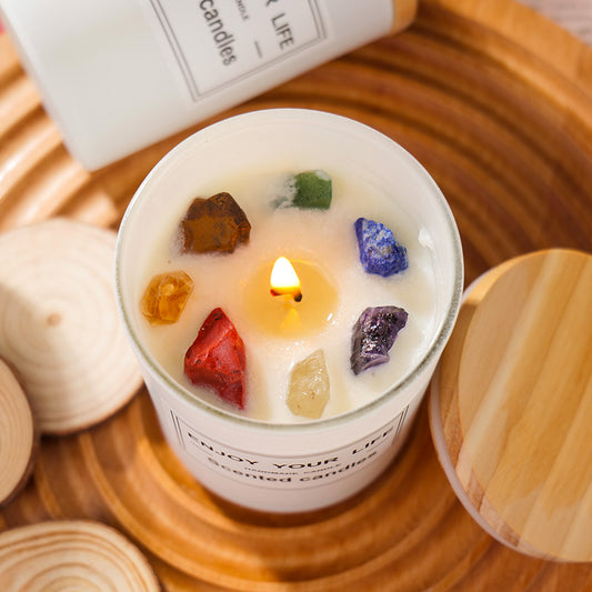 Elegant Aromatherapy Candle Gift Box – Natural Crystal Soy Wax Smokeless Home Fragrance