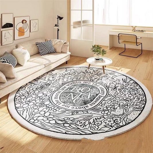 Round Area Rug for Living Room – Soft Large Floor Mat for Bedroom & Bedside
