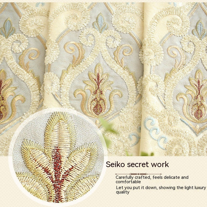 Crown European Embroidery Mesh Curtains for living room & bedroom